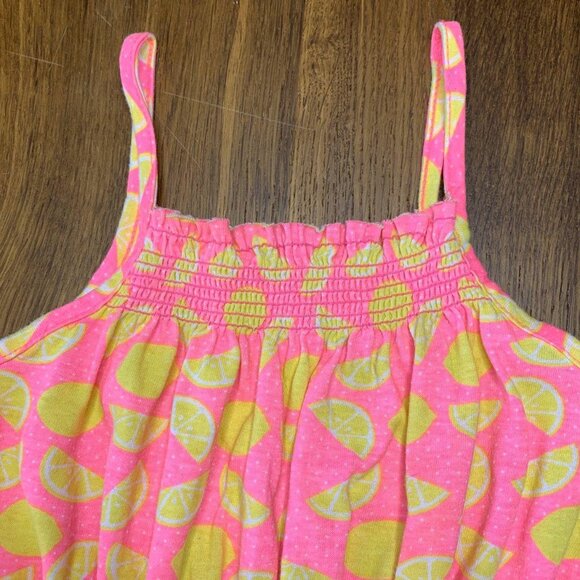 YOUNG DIMENSION Lemons Romper Girls 2-3 2T 3T Neon Pink Summer Playsuit Toddler - Picture 3 of 6
